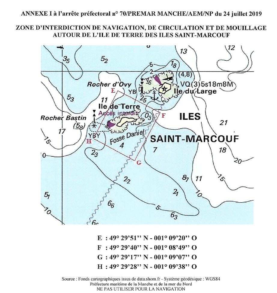 Localsiation de la zone de quiétude autour d el'île de Terre